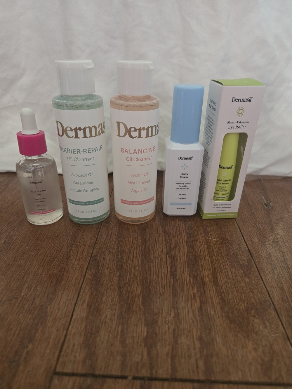Dermasil Facial Set Including Serums, Cleansers And An Eye Roller
